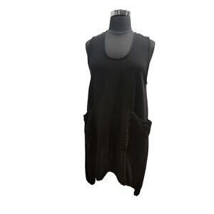 NWT Oh My Gauze Tunic Lagenlook Top Women's Sleeveless Crinkle Lightweight Black